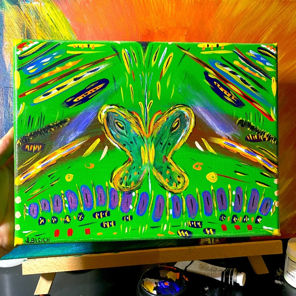 Colorful Abstract Butterfly on canvas